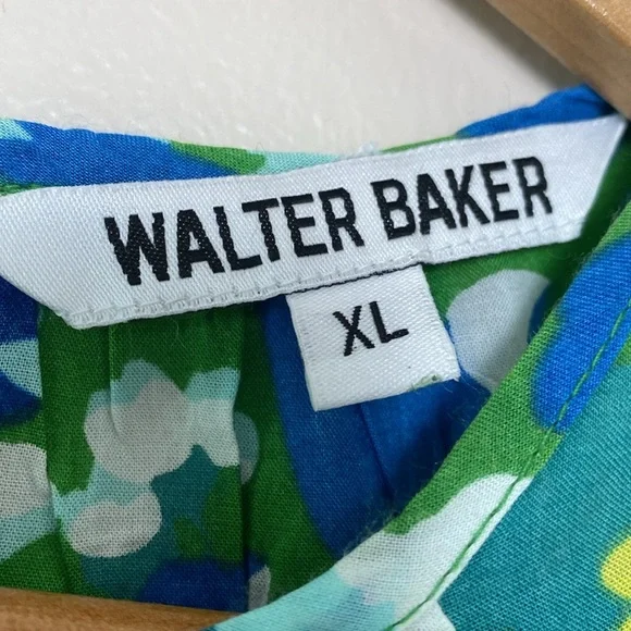 Walter Baker Kasey Dress Floral Mini Ruffle Hem Short Sleeves Size XL - Picture 7 of 16